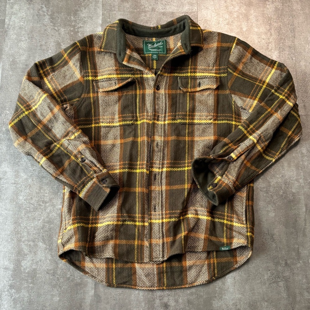 Woolrich Heavyweight Flannel Jacket Mens Medium Green